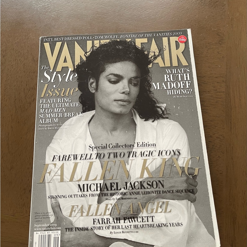 Vanity Fair Magazine with Black and White Cover